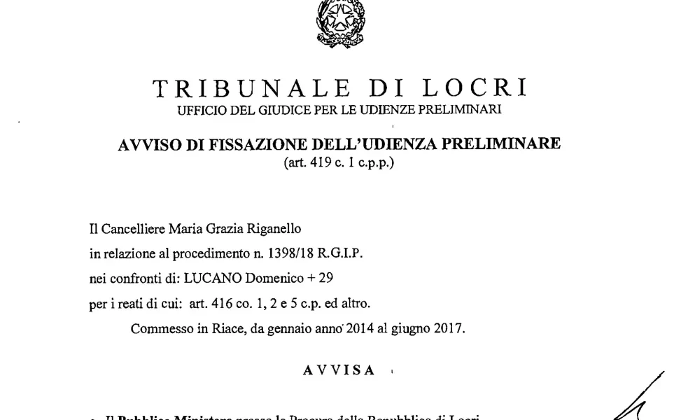 Xenia, Lucano e gli altri a processo ad aprile | Rec News dir. Zaira Bartucca