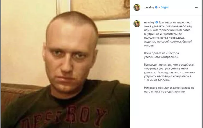 Navalny si fa i selfie con lo smartphone da un "campo di concentramento" | RN dir Zaira Bartucca