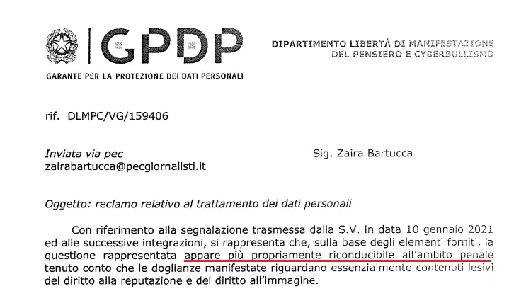 Gayburg, Odg e Garante per la Privacy rispondono: "Ambito penale" | Rec News dir. Zaira Bartucca