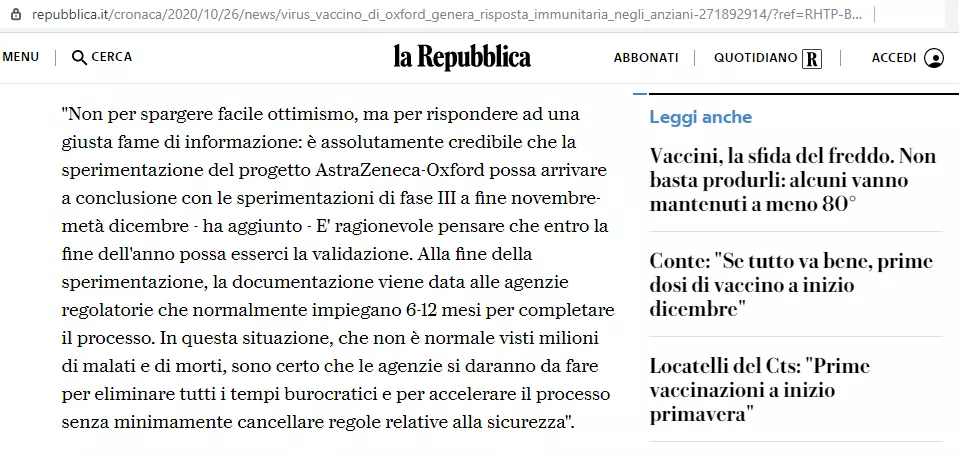 Di Lorenzo (Irbm Pomezia): "Produciamo il vaccino da mesi". Ma la fase 3 non è ancora finita | Rec News dir. Zaira Bartucca