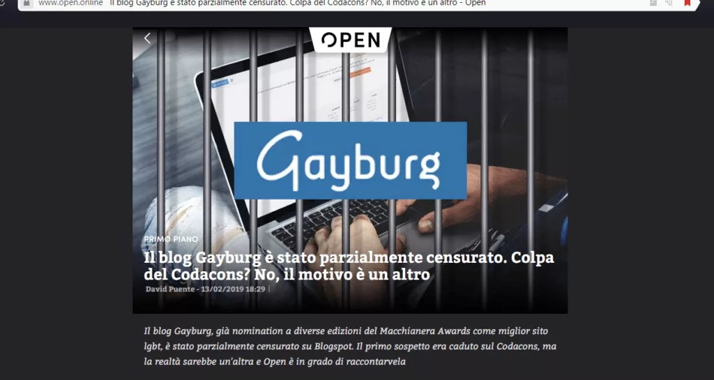 Google blocca Gayburg per le diffamazioni a Zaira Bartucca | Rec News dir. Zaira Bartucca
