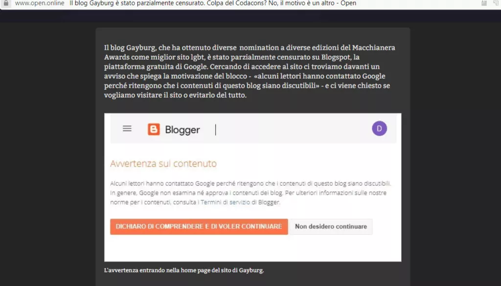 Google blocca Gayburg per le diffamazioni a Zaira Bartucca