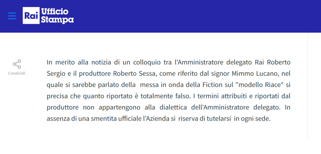Fiction su Riace, la Rai se ne lava le mani: "Mimmo Lucano dice falsità" | recnews.it